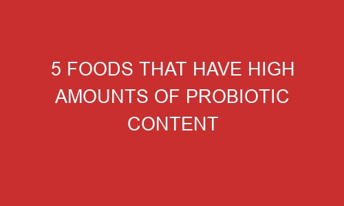 5 foods that have high amounts of probiotic content 106622 1 - 5 Foods That Have High Amounts Of Probiotic Content