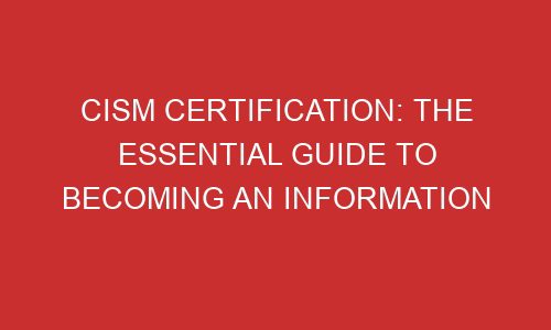cism certification the essential guide to becoming an information security specialist 106773 1 - CISM Certification: The Essential Guide To Becoming An Information Security Specialist
